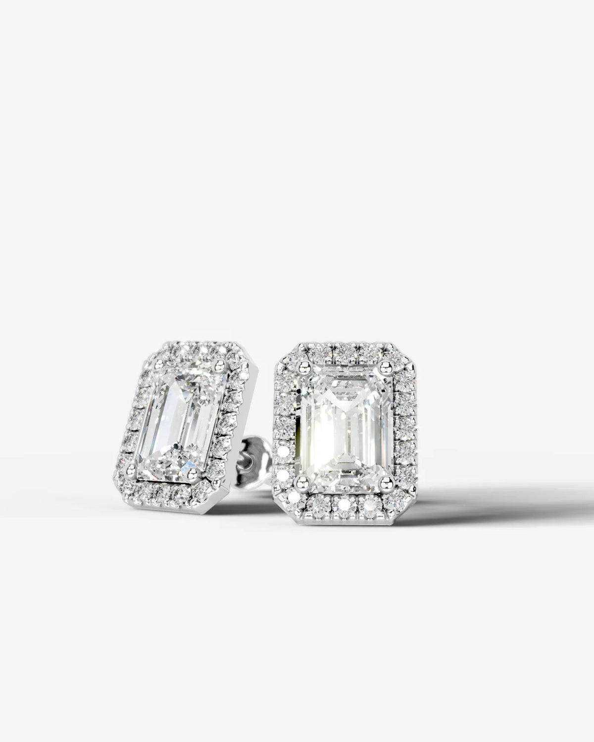 Erica Lab Grown Diamond Earrings Emerald - Platinum