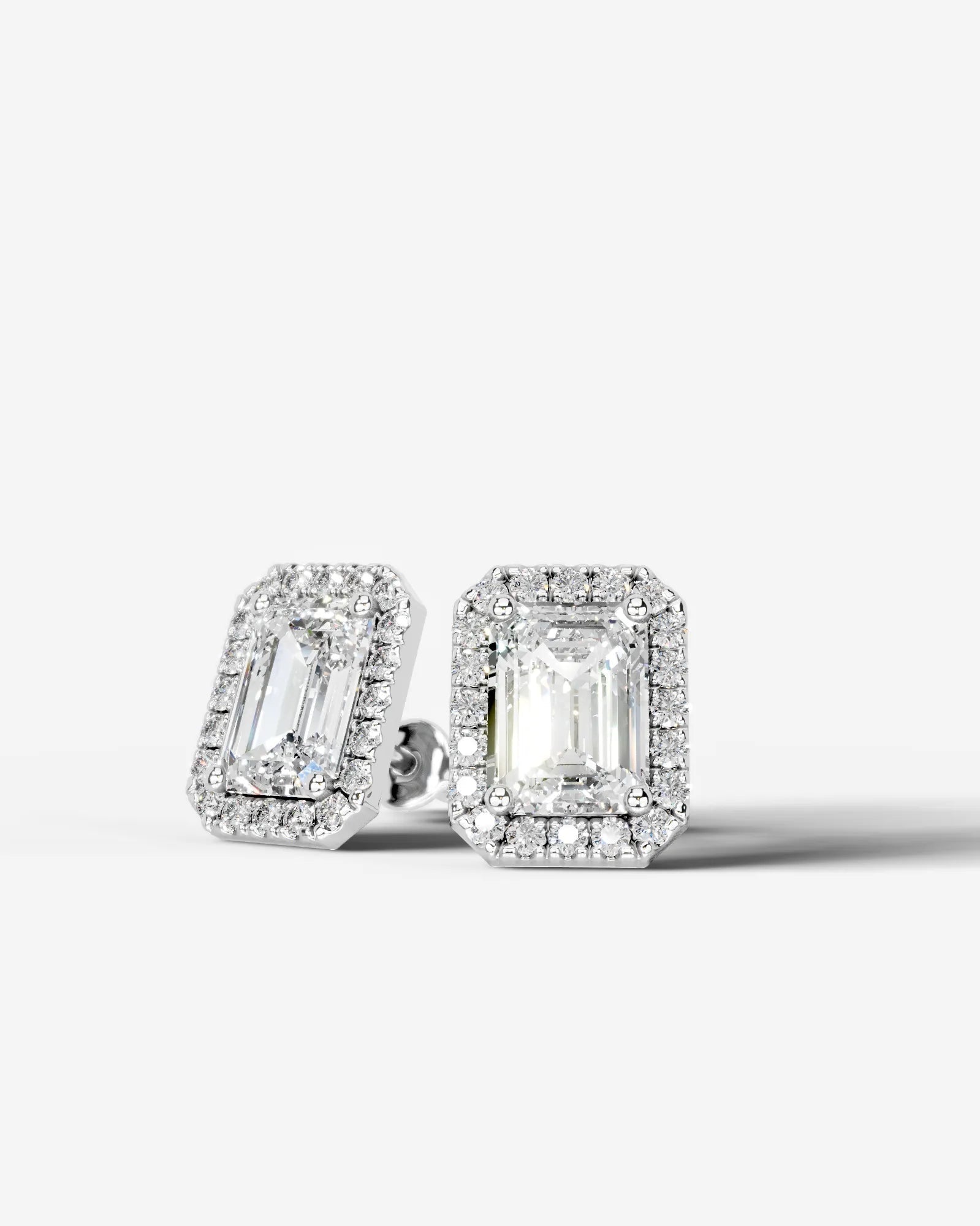 Erica Lab Grown Diamond Earrings Emerald - Platinum