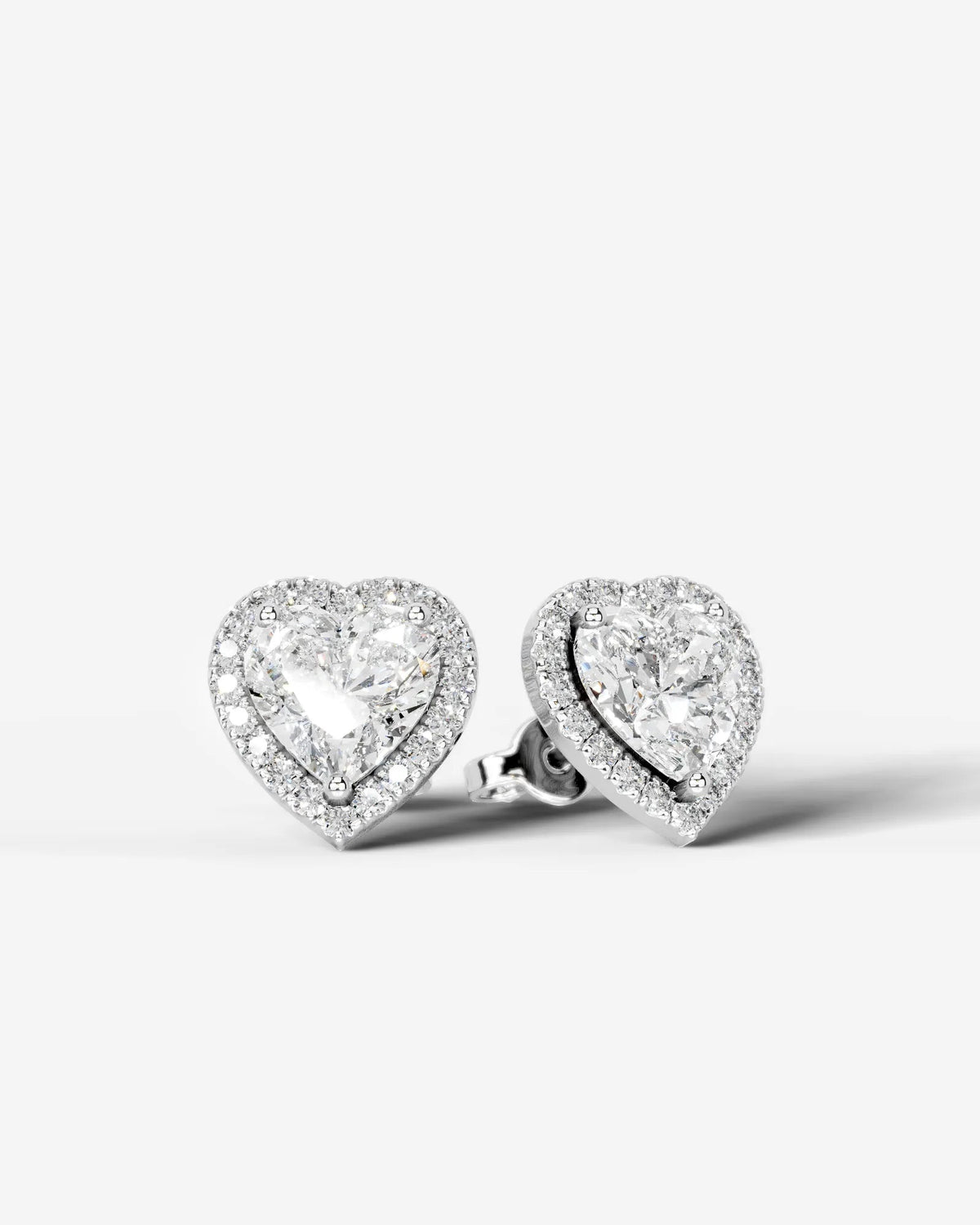 Erica Lab Grown Diamond Earrings Heart - Platinum