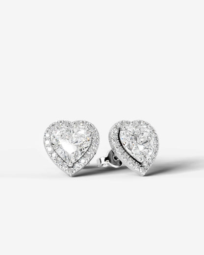 Erica Lab Grown Diamond Earrings Heart - Platinum