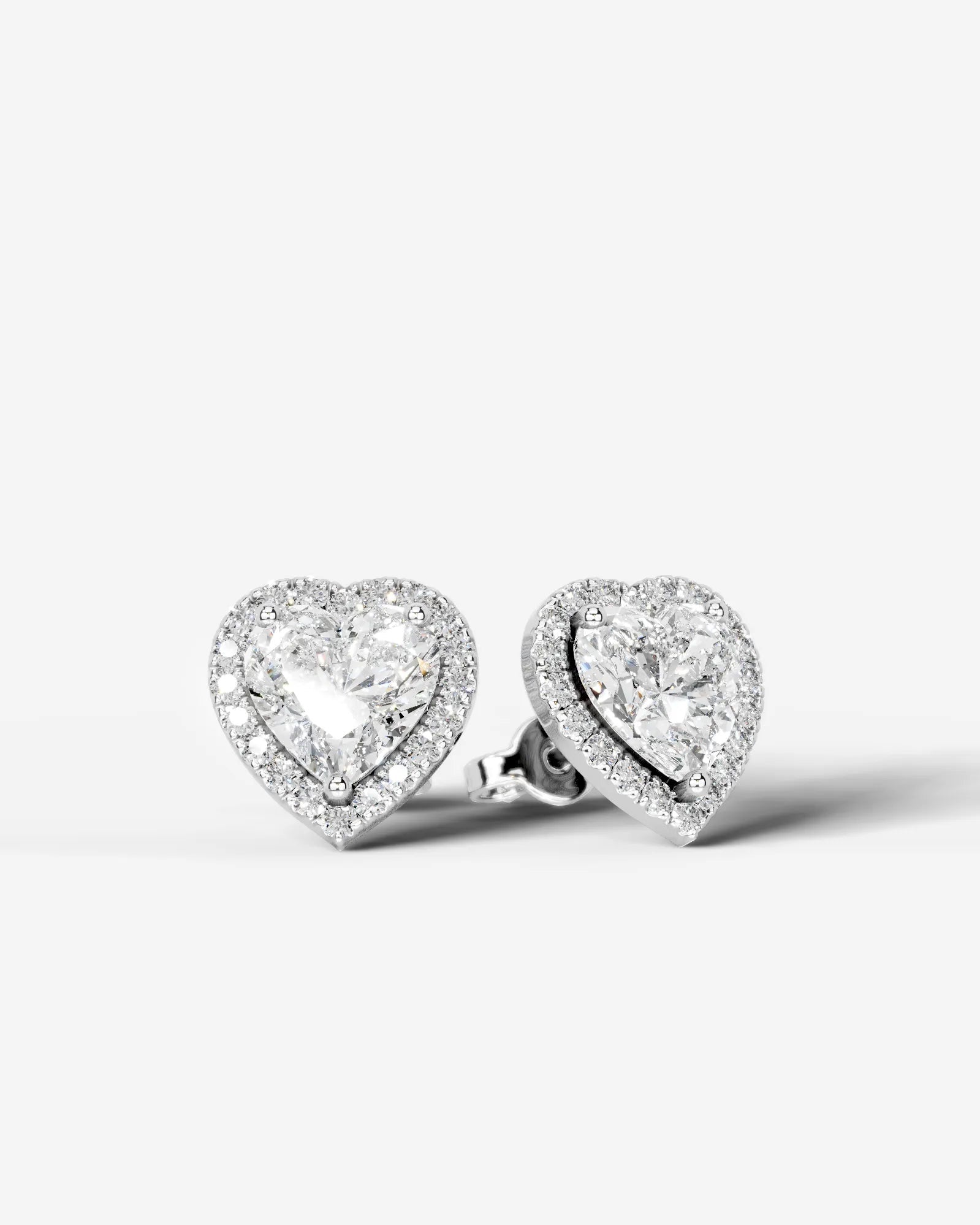 Erica Lab Grown Diamond Earrings Heart - White Gold