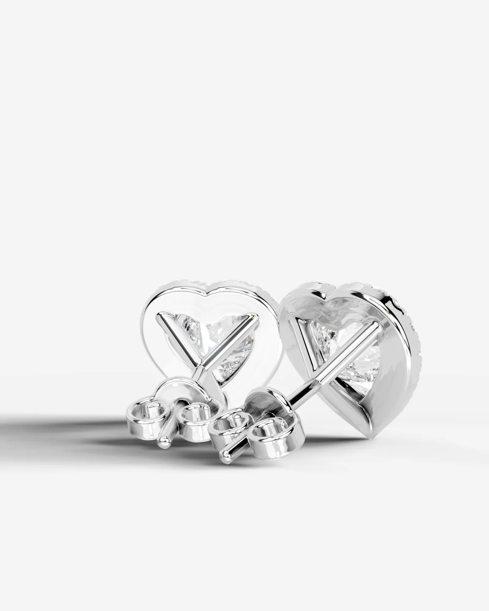 Erica Lab Grown Diamond Earrings Heart - Platinum