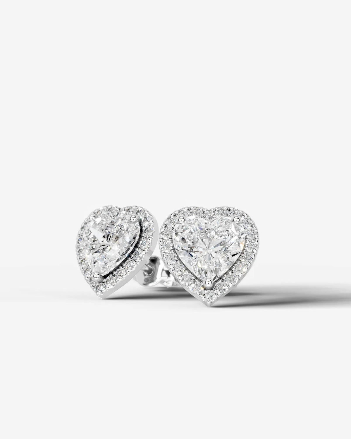 Erica Lab Grown Diamond Earrings Heart - Platinum