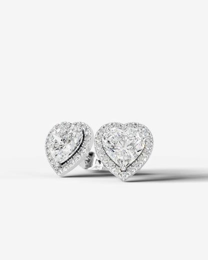 Erica Lab Grown Diamond Earrings Heart - Platinum