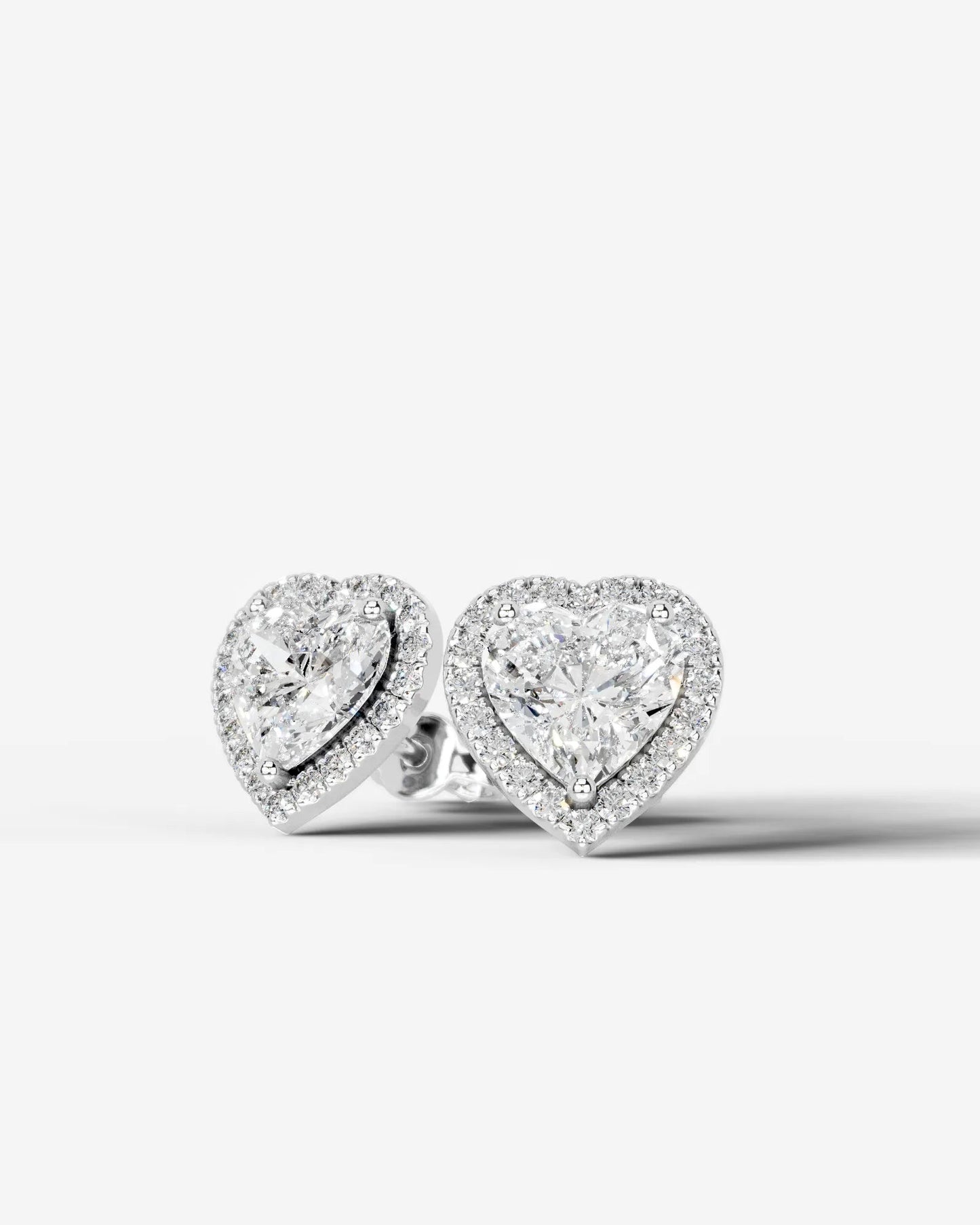 Erica Lab Grown Diamond Earrings Heart - White Gold