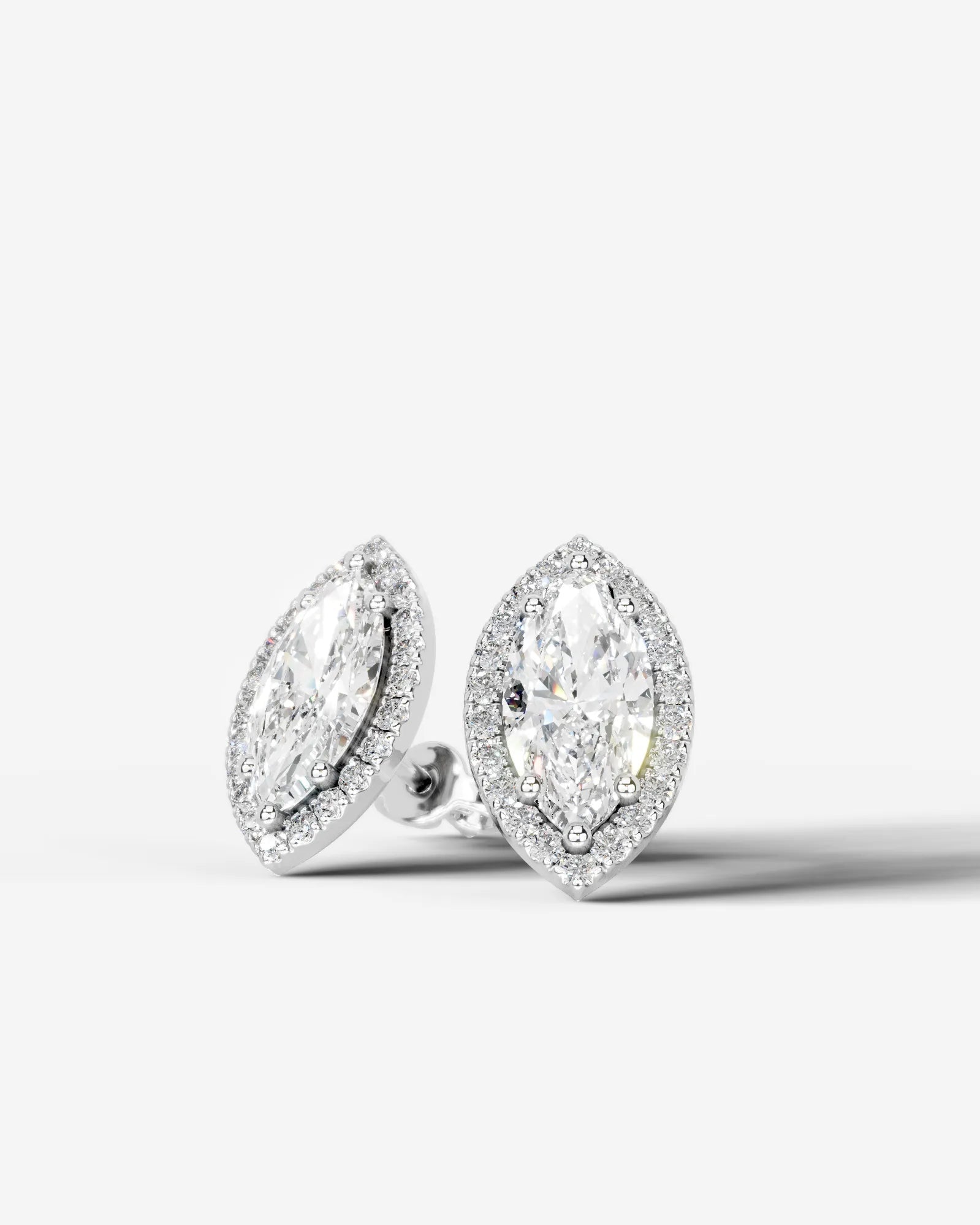 Erica Lab Grown Diamond Earrings Marquise - White Gold