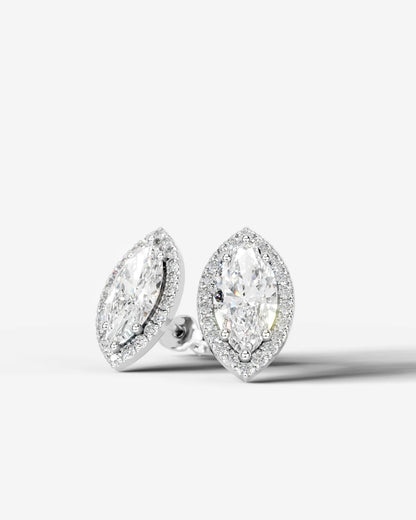 Erica Lab Grown Diamond Earrings Marquise - White Gold
