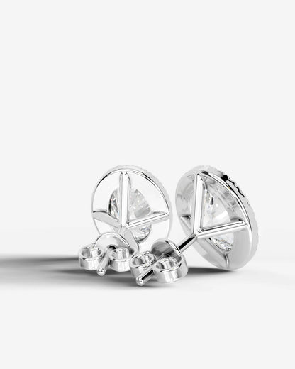 Erica Lab Grown Diamond Earrings Oval - White Gold
