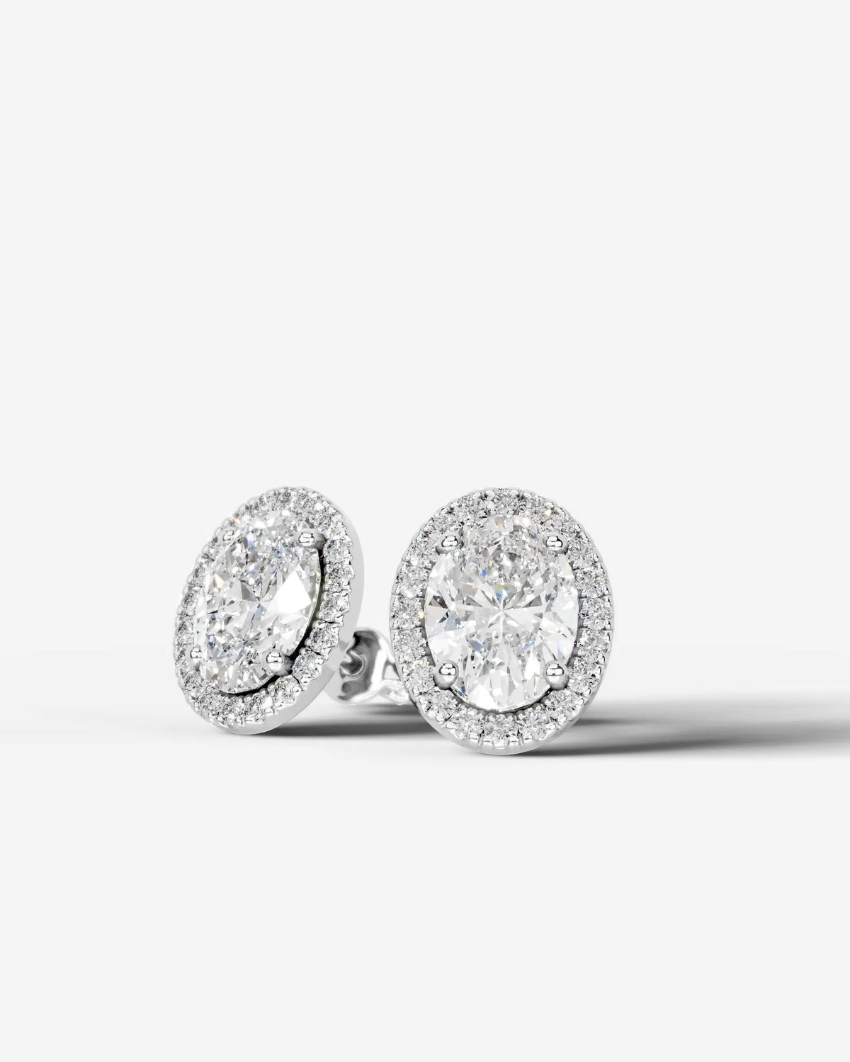 Erica Lab Grown Diamond Earrings Oval - White Gold