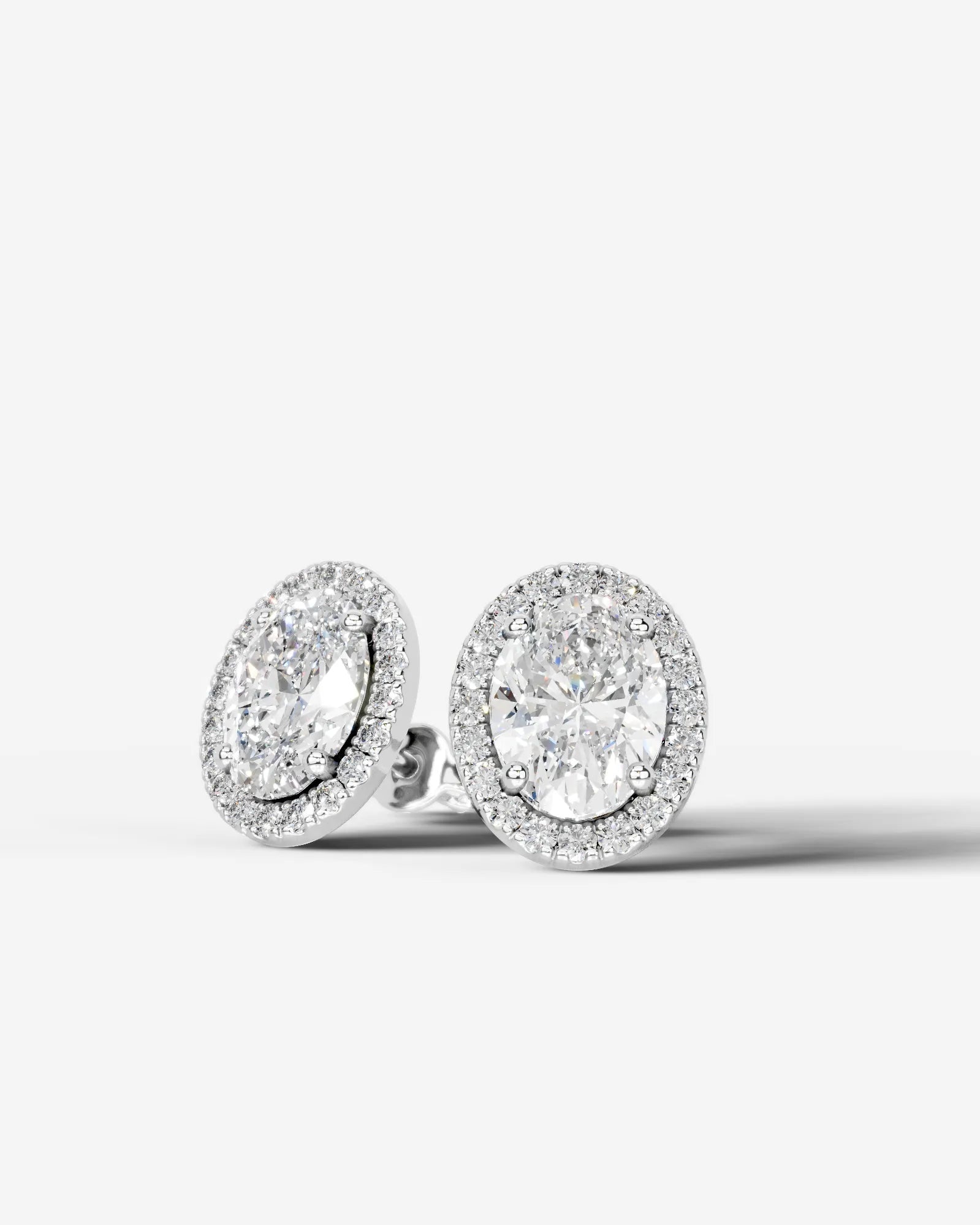 Erica Lab Grown Diamond Earrings Oval - White Gold