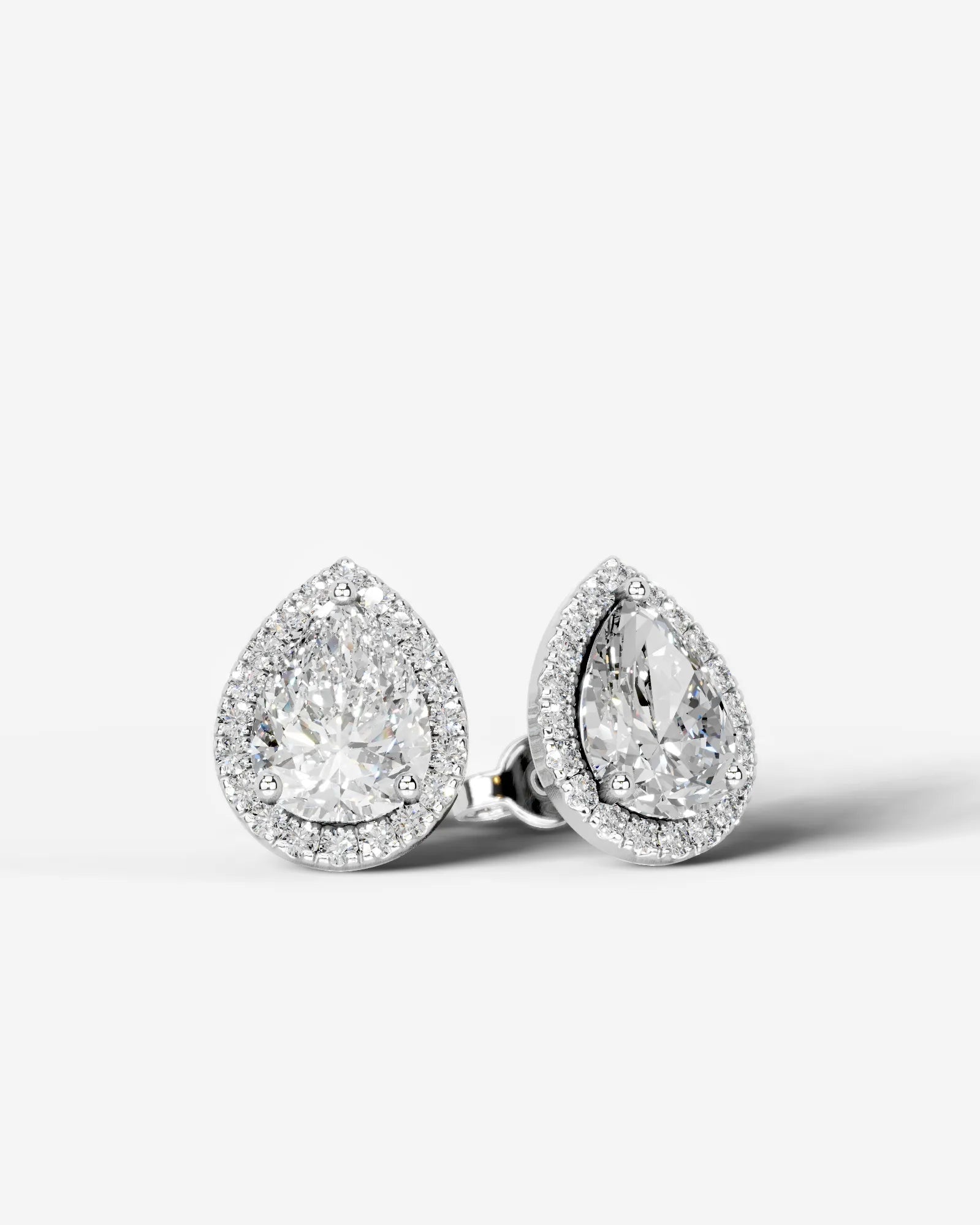 Erica Lab Grown Diamond Earrings Pear - Platinum