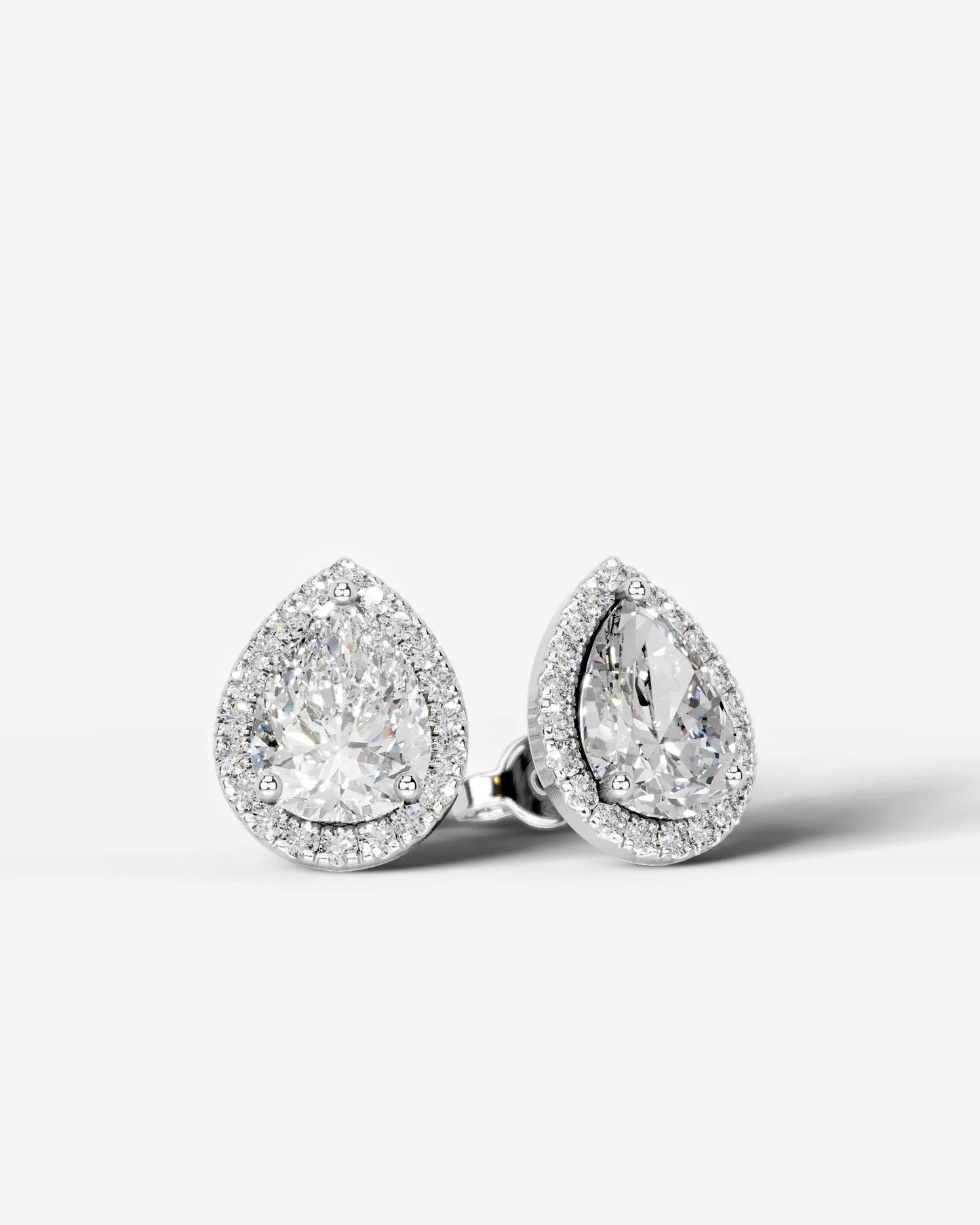 Erica Lab Grown Diamond Earrings Pear - White Gold