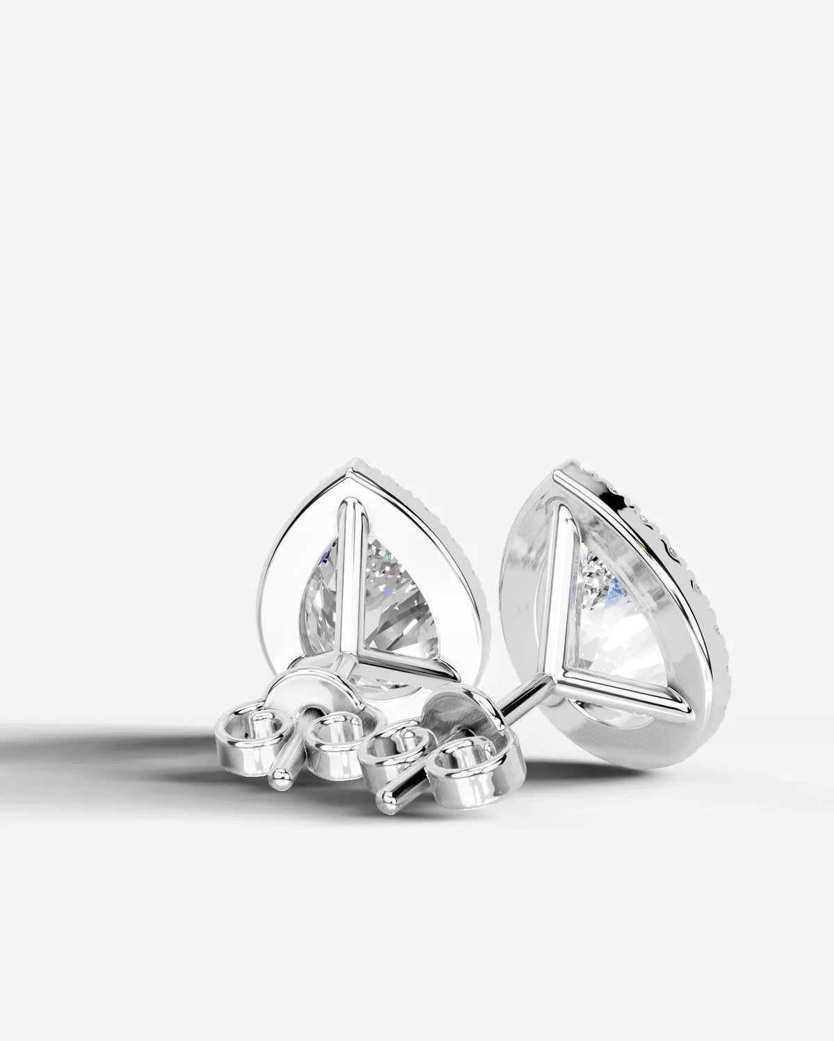 Erica Lab Grown Diamond Earrings Pear - White Gold