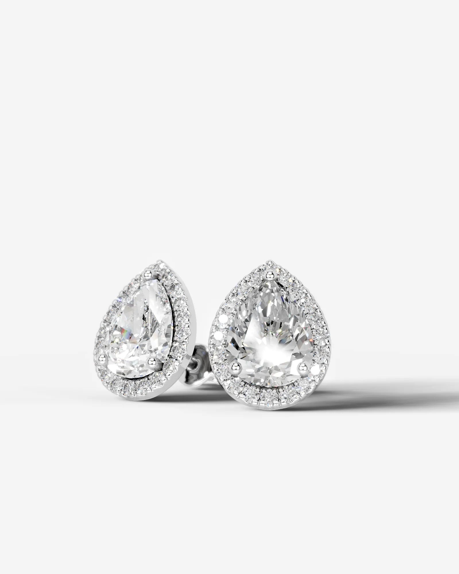 Erica Lab Grown Diamond Earrings Pear - White Gold