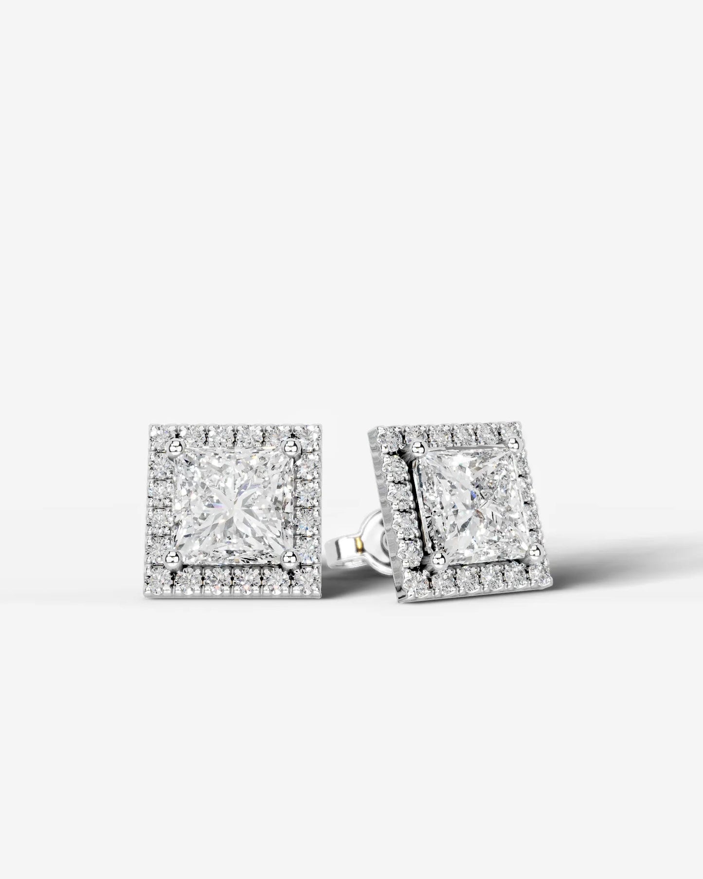 Erica Lab Grown Diamond Earrings Princess - Platinum