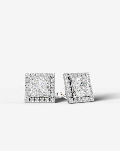 Erica Lab Grown Diamond Earrings Princess - Platinum