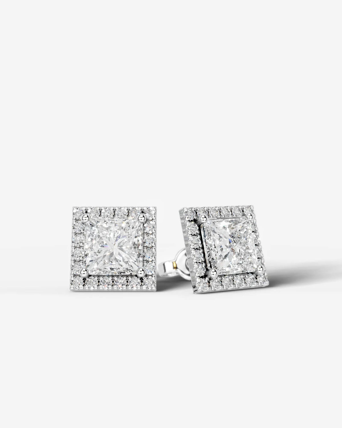 Erica Lab Grown Diamond Earrings Princess - White Gold