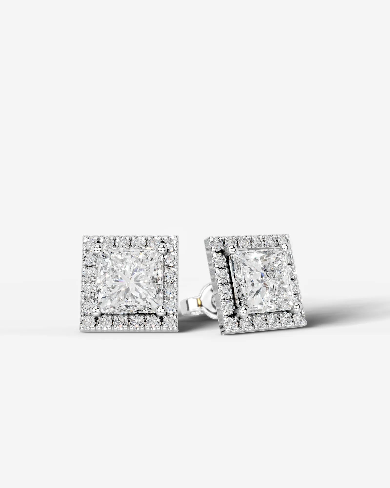 Erica Lab Grown Diamond Earrings Princess - White Gold
