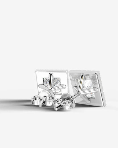Erica Lab Grown Diamond Earrings Princess - White Gold