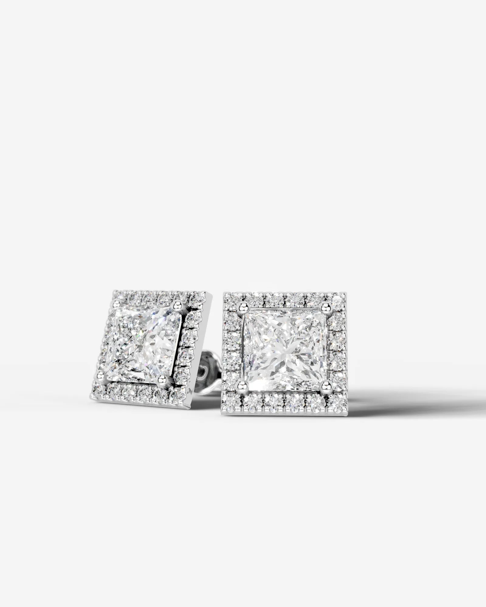 Erica Lab Grown Diamond Earrings Princess - Platinum