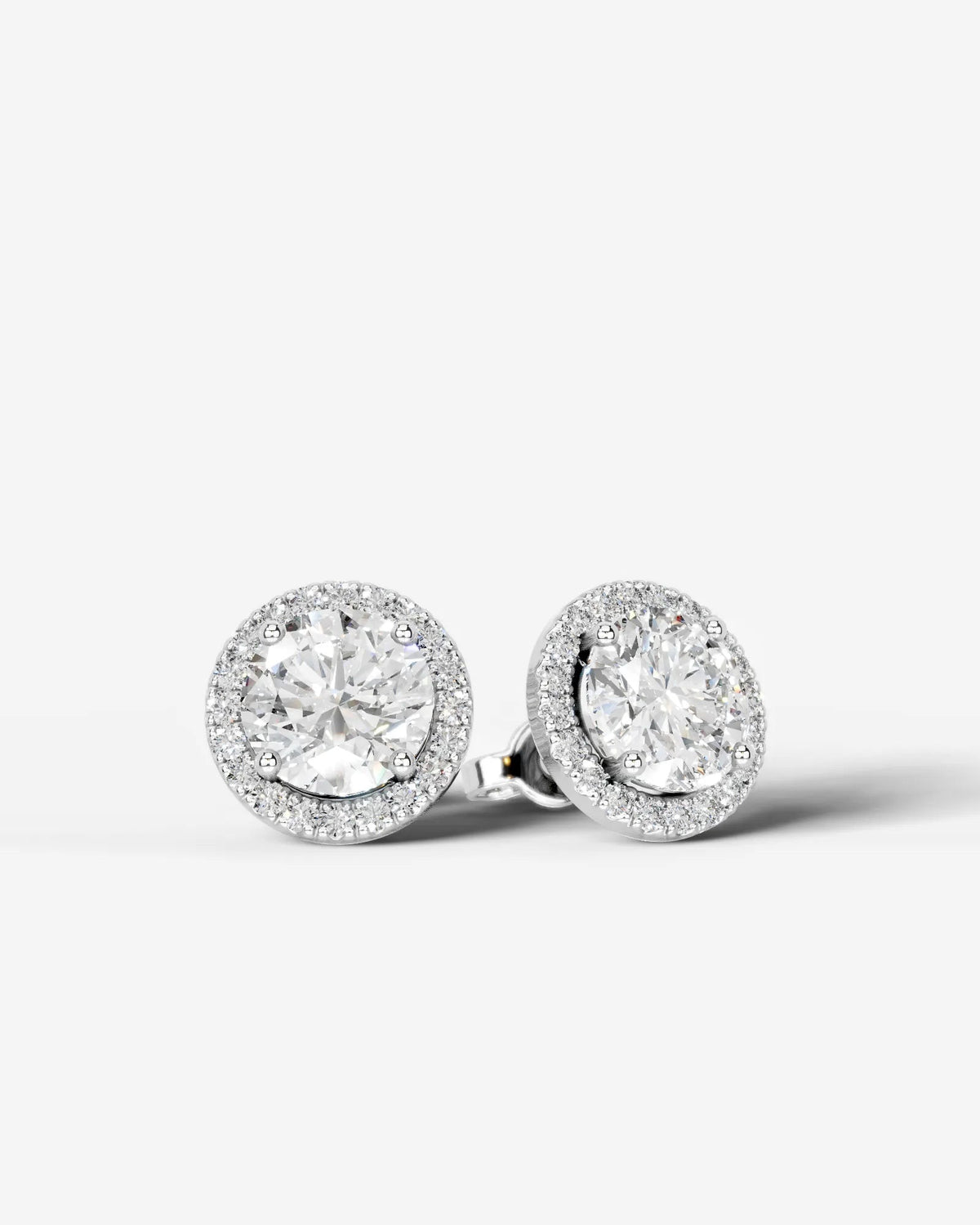 Erica Lab Grown Diamond Earrings Round - White Gold