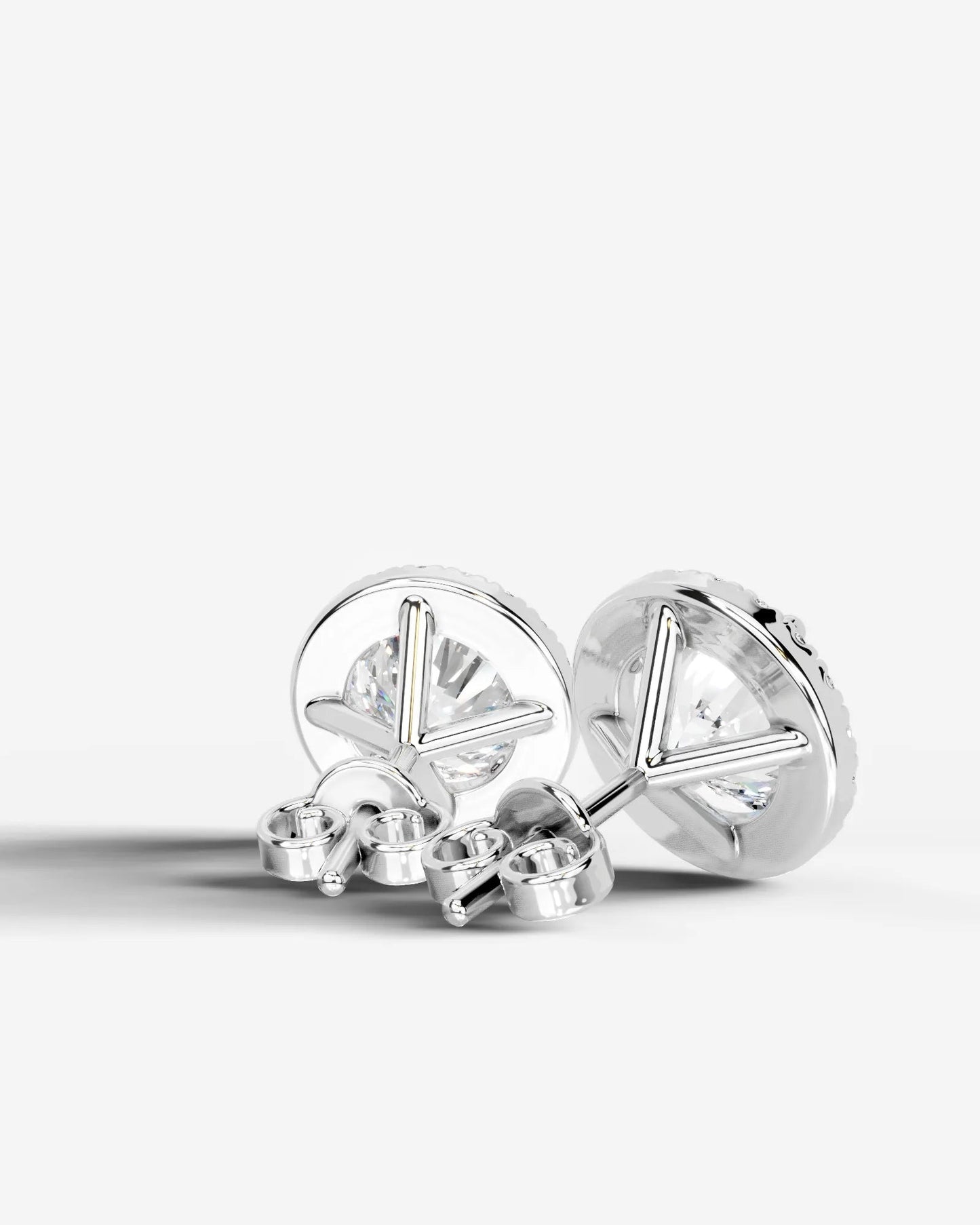 Erica Lab Grown Diamond Earrings Round - Platinum