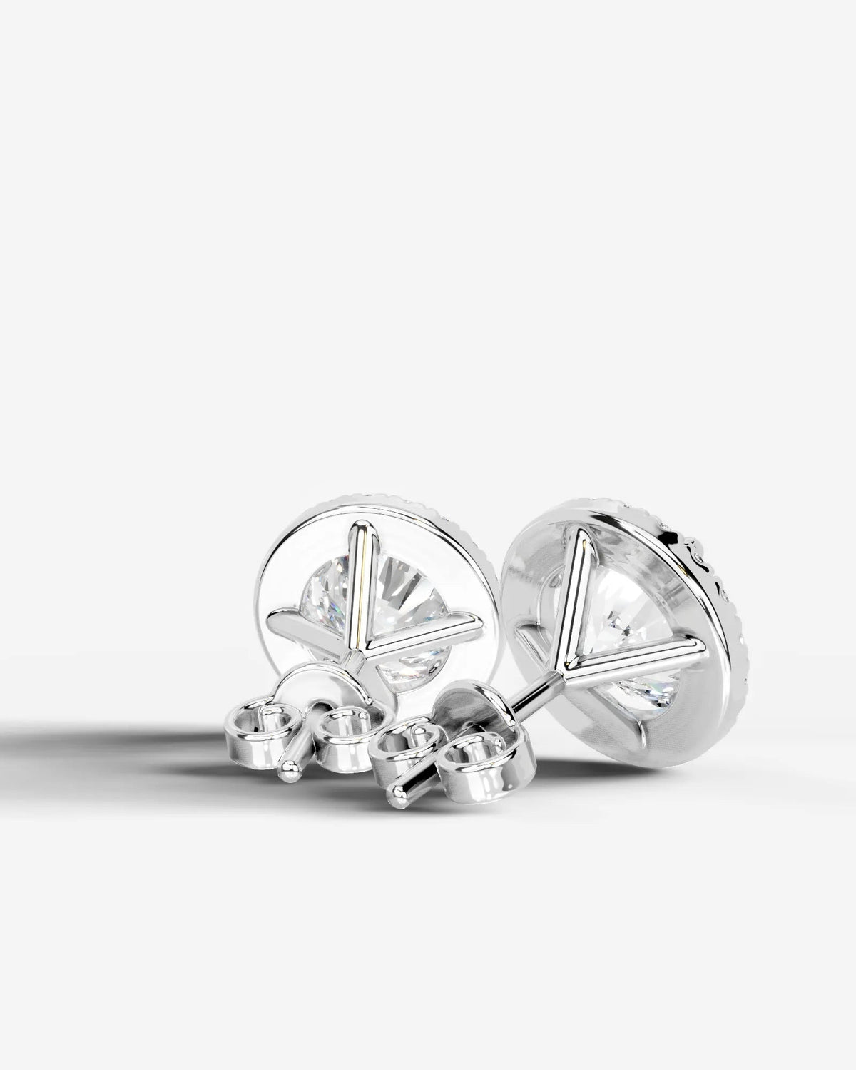 Erica Lab Grown Diamond Earrings Round - White Gold