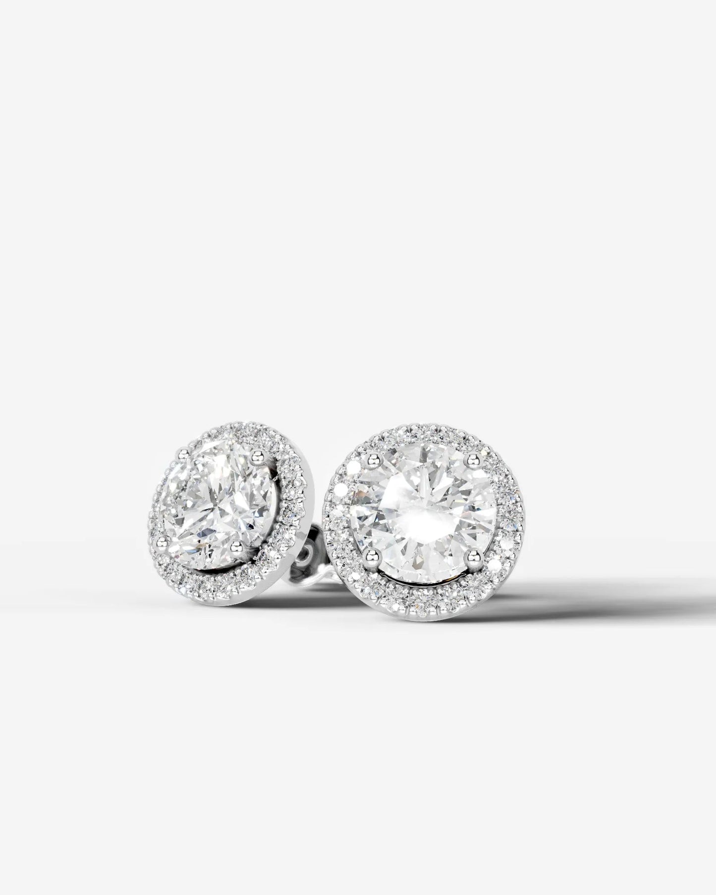 Erica Lab Grown Diamond Earrings Round - Platinum