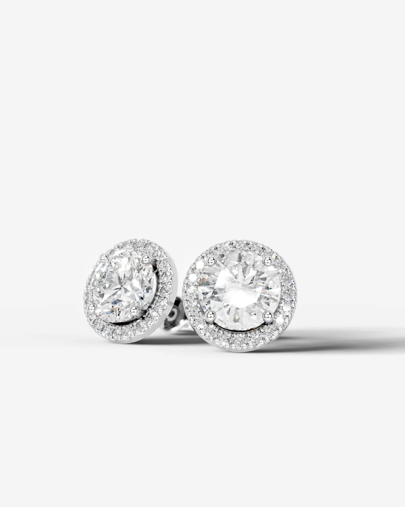 Erica Lab Grown Diamond Earrings Round - White Gold