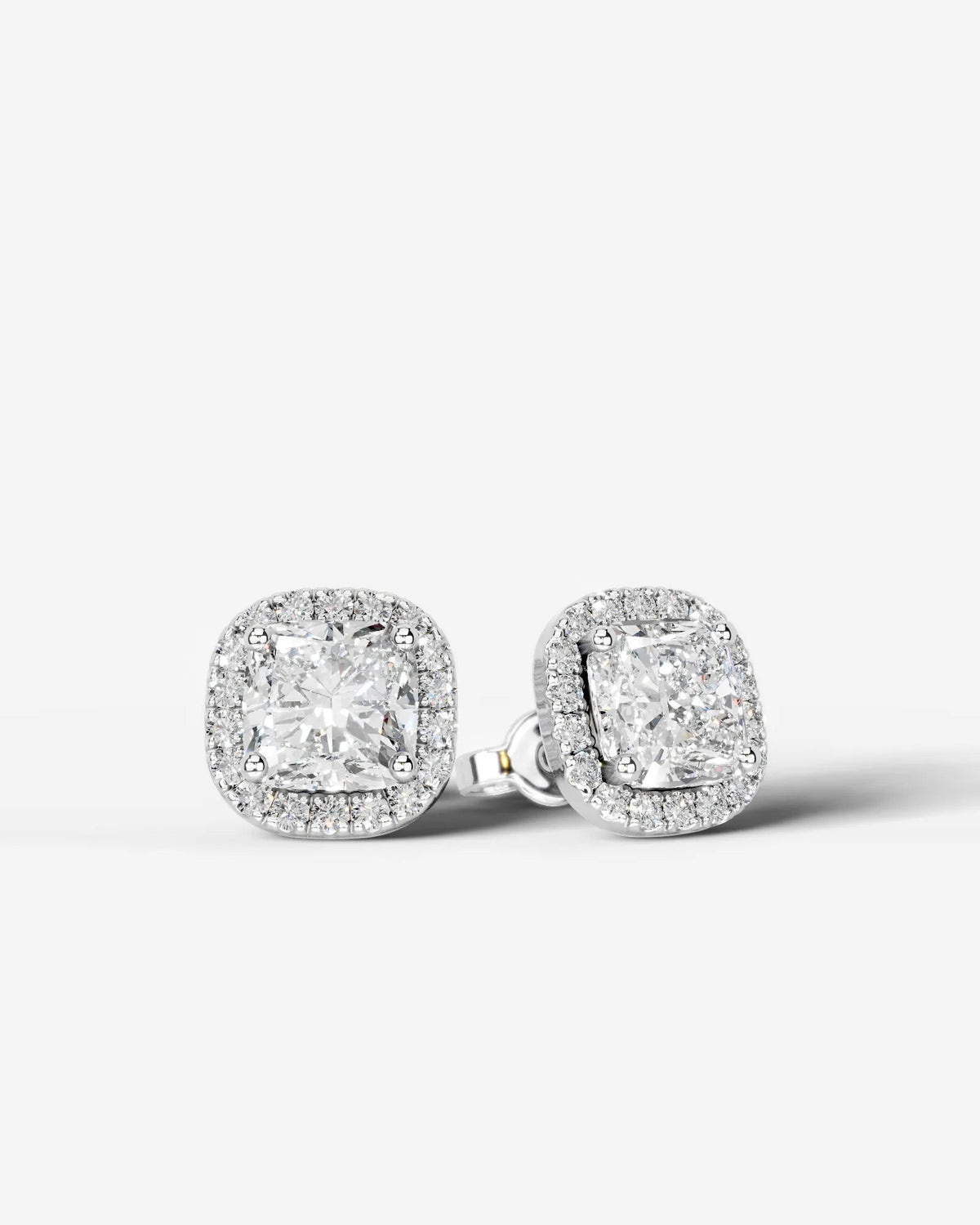 Erica Lab Grown Diamond Earrings Square Cushion - Platinum