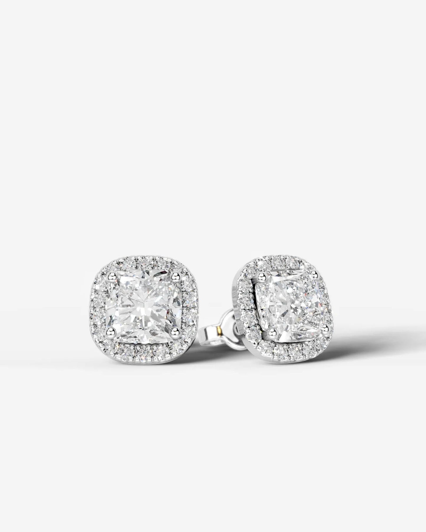 Erica Lab Grown Diamond Earrings Square Cushion - White Gold
