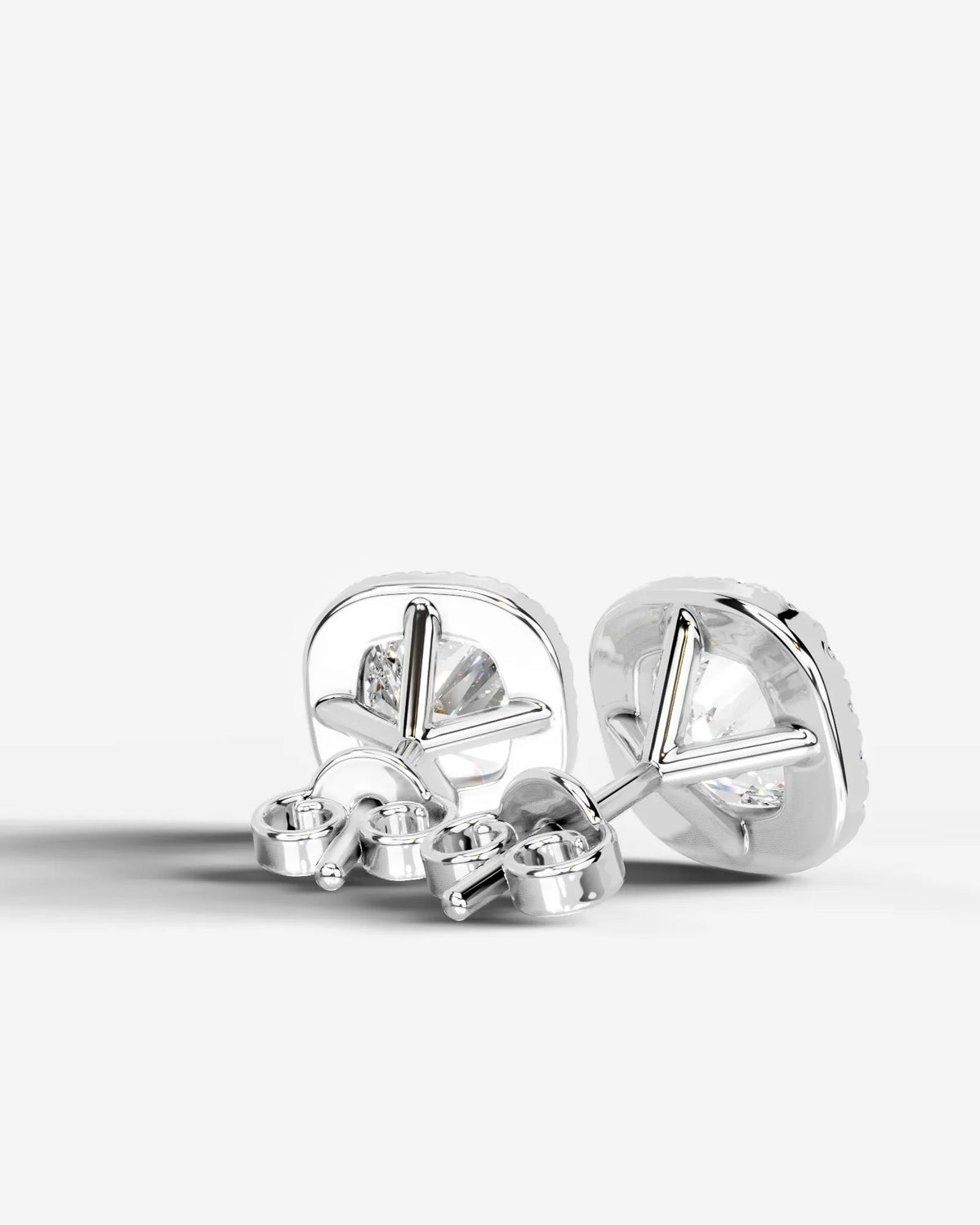 Erica Lab Grown Diamond Earrings Square Cushion - White Gold