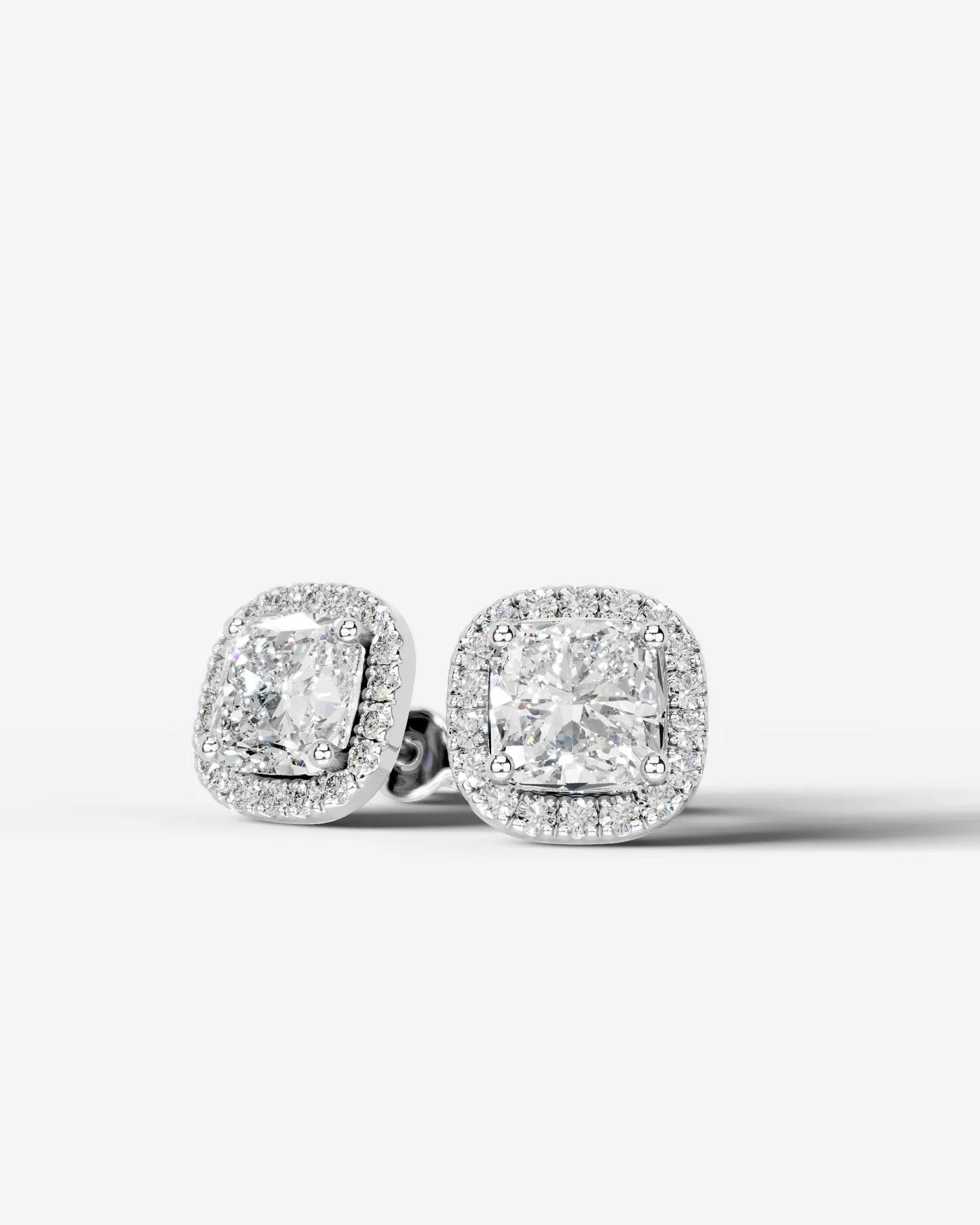 Erica Lab Grown Diamond Earrings Square Cushion - White Gold