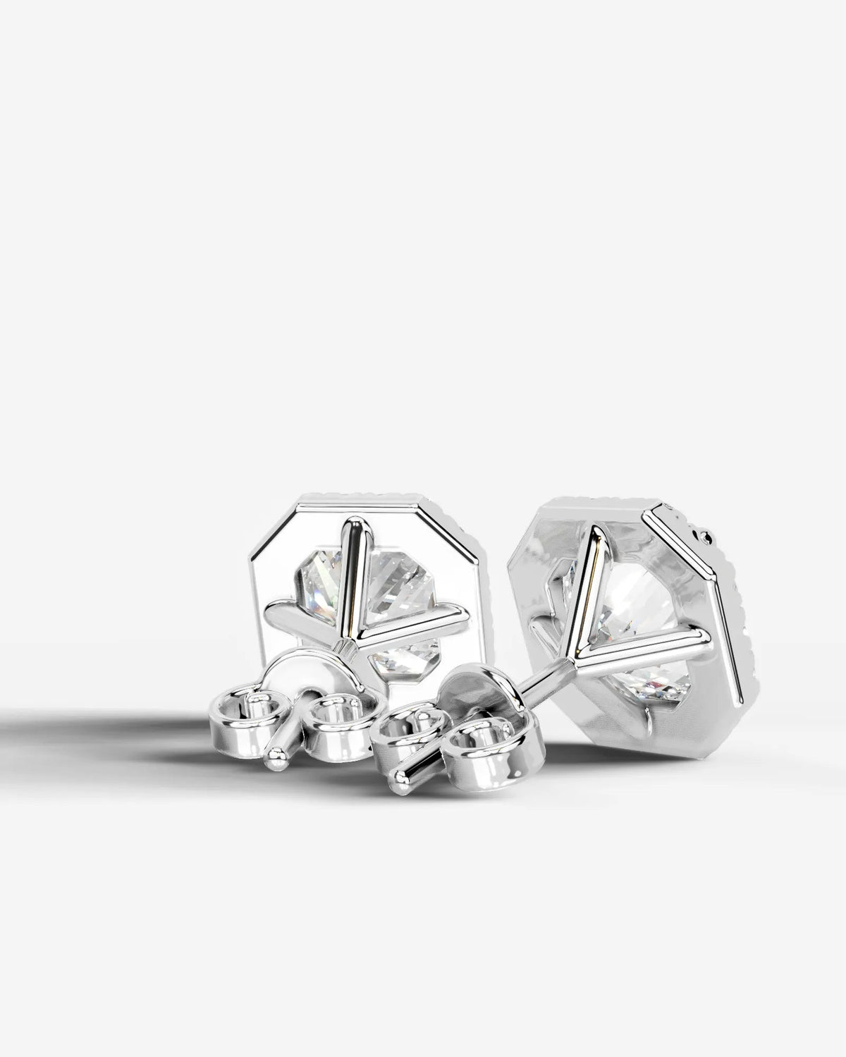 Erica Lab Grown Diamond Earrings Square Radiant - Platinum