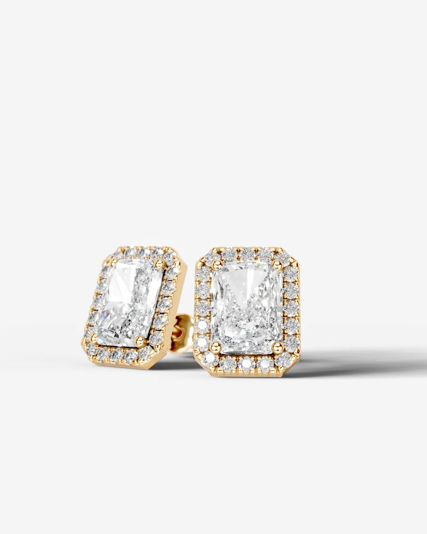 Erica Lab Grown Diamond Earrings Elongated Radiant - Yellow Gold