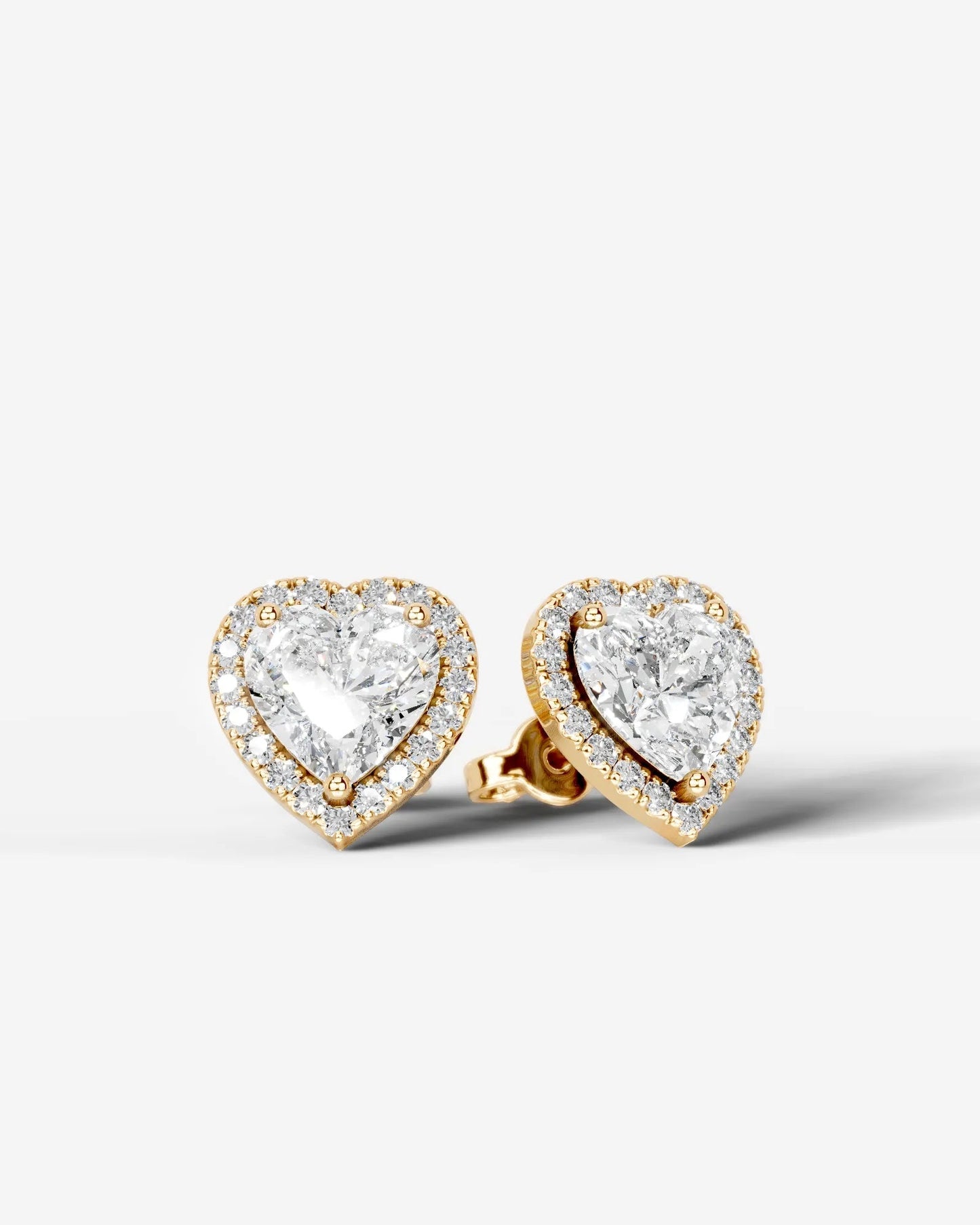 Erica Lab Grown Diamond Earrings Heart - Yellow Gold