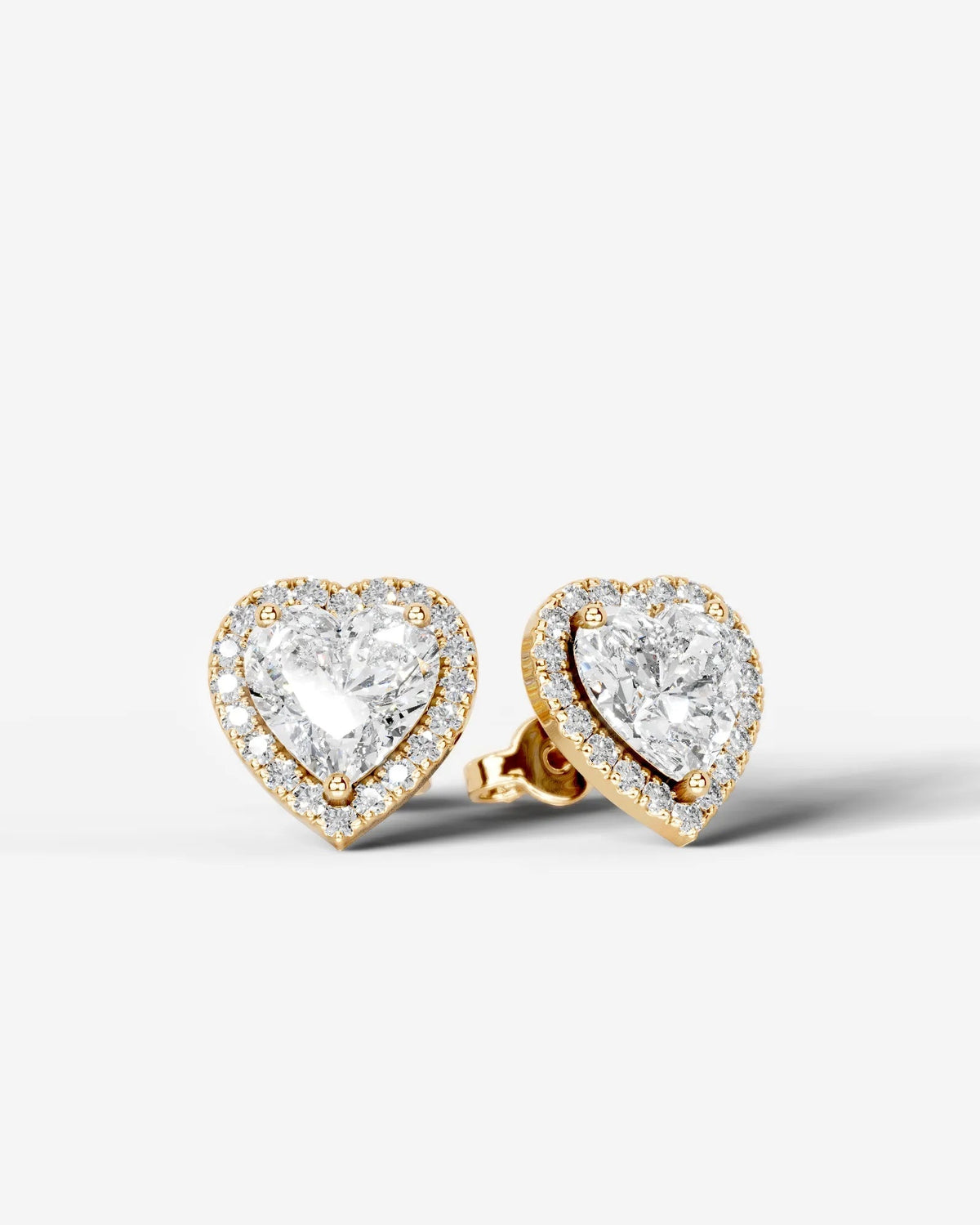 Erica Lab Grown Diamond Earrings Heart - Yellow Gold