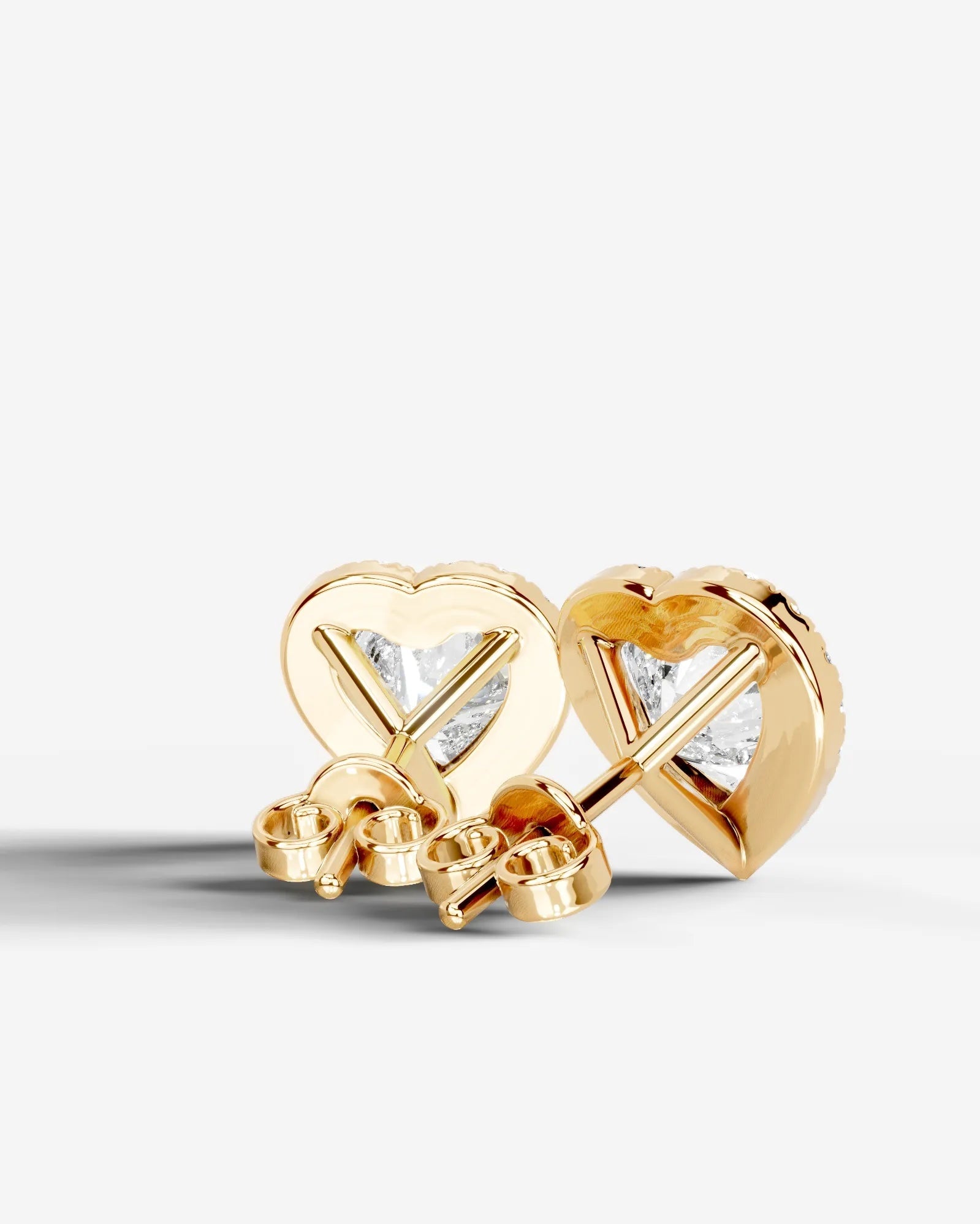 Erica Lab Grown Diamond Earrings Heart - Yellow Gold