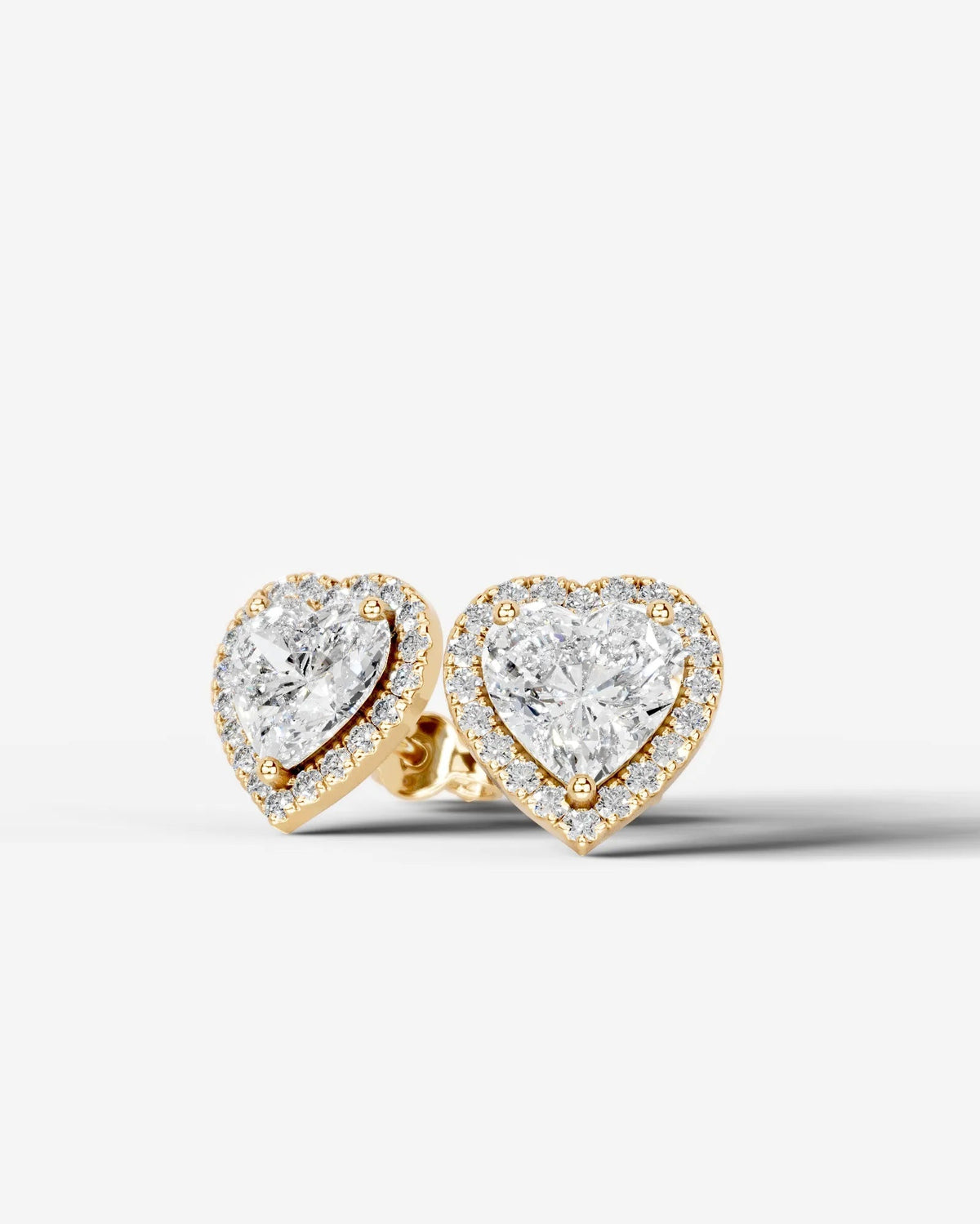 Erica Lab Grown Diamond Earrings Heart - Yellow Gold