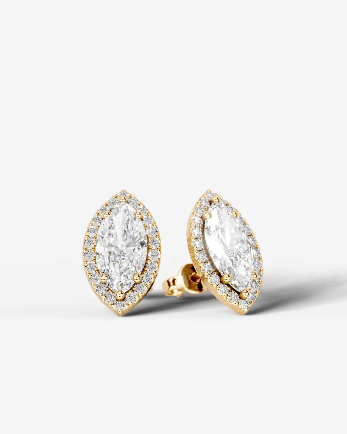 Erica Lab Grown Diamond Earrings Marquise - Yellow Gold