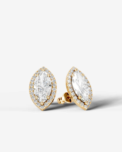 Erica Lab Grown Diamond Earrings Marquise - Yellow Gold