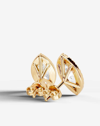 Erica Lab Grown Diamond Earrings Marquise - Yellow Gold