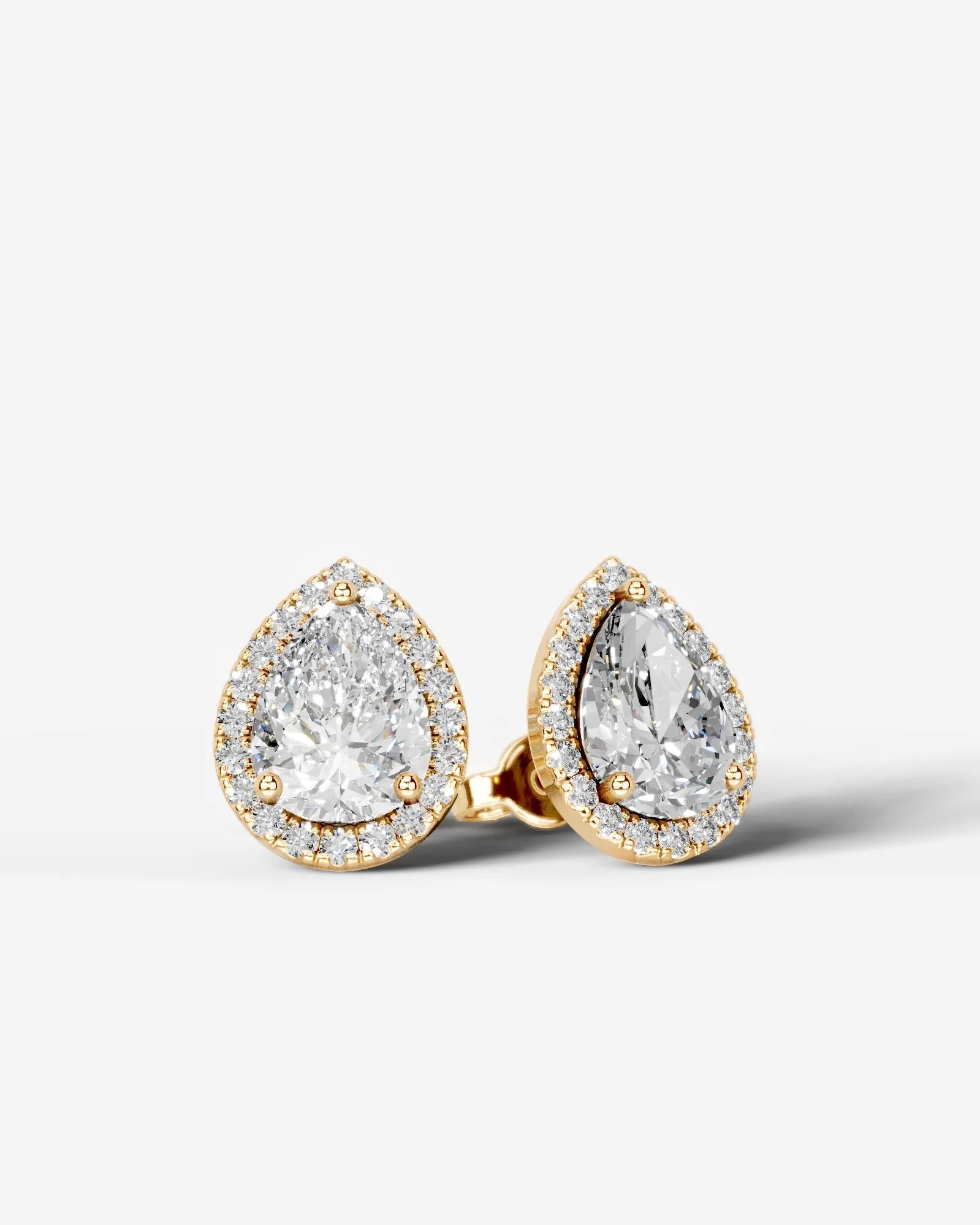 Erica Lab Grown Diamond Earrings Pear - Yellow Gold