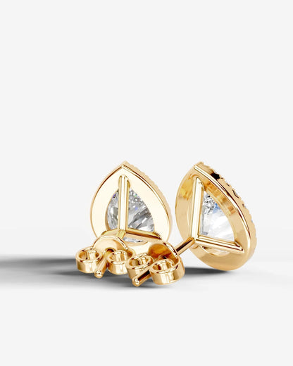 Erica Lab Grown Diamond Earrings Pear - Yellow Gold