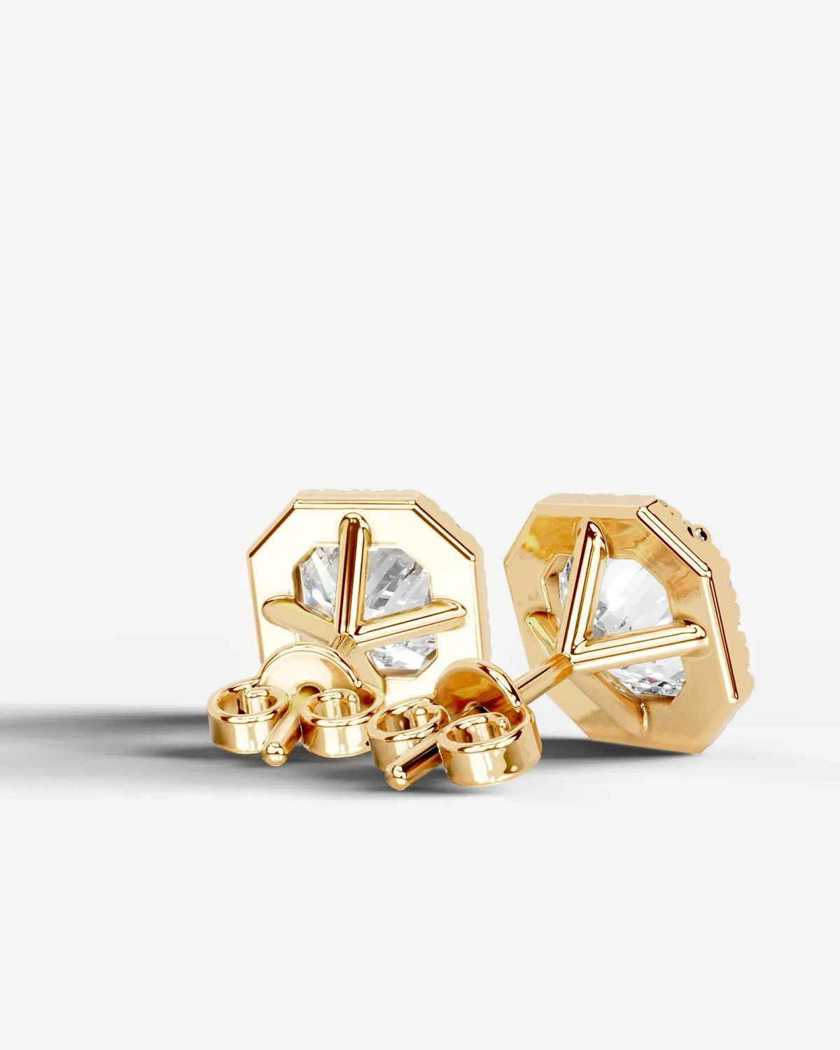 Erica Lab Grown Diamond Earrings Square Radiant - Yellow Gold