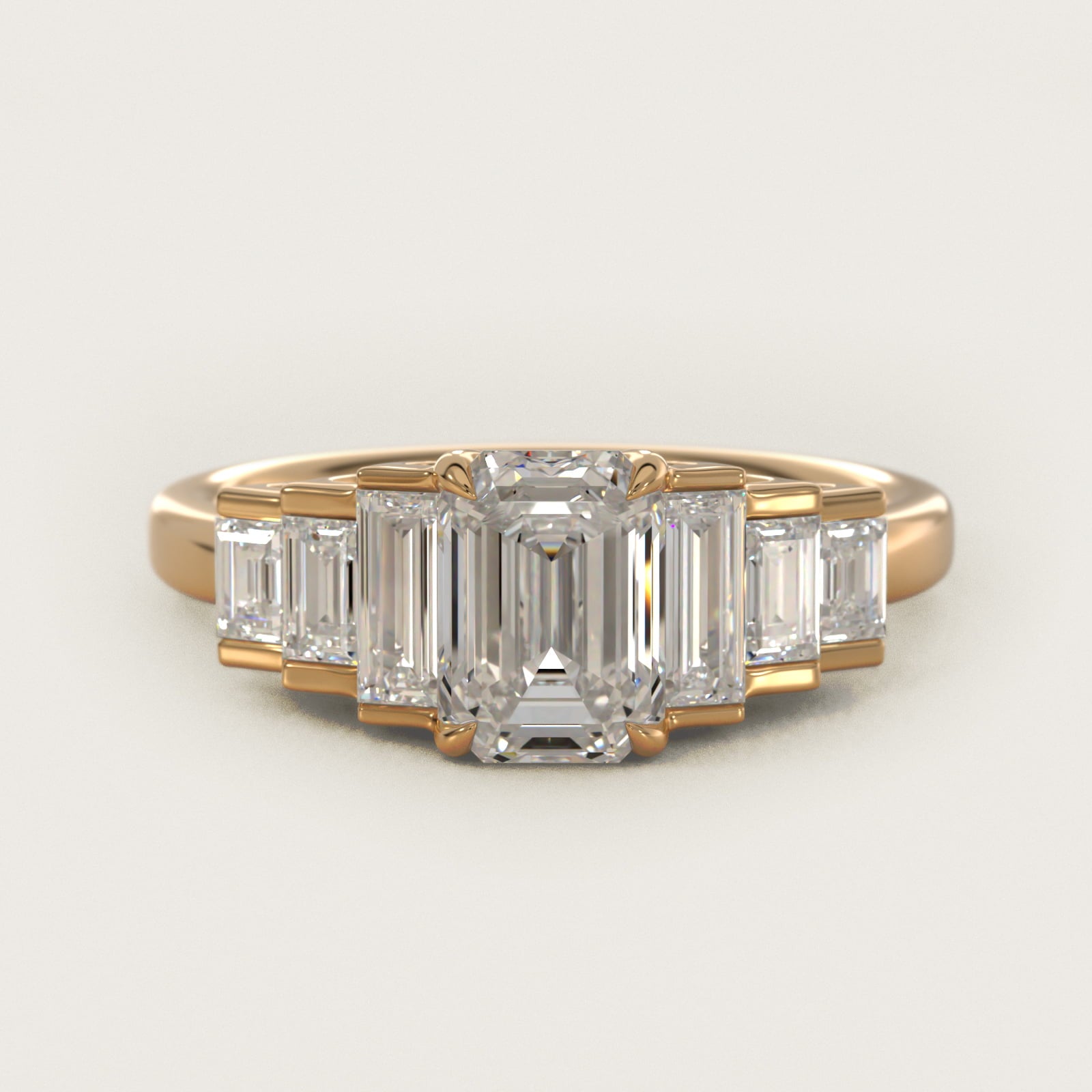 Escalating Baguette Side Stone Diamond Engagement Ring In 14K Yellow Gold By James Allen - Emerald Center