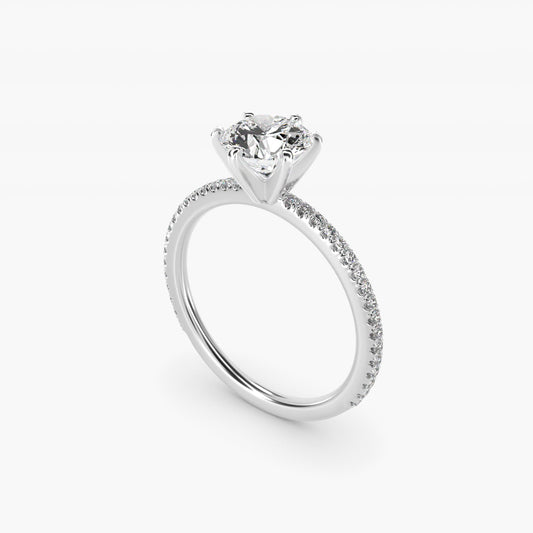 Eternal Riviera Diamond Engagement Ring in Platinum (1/6 ct. tw.) - Round Center