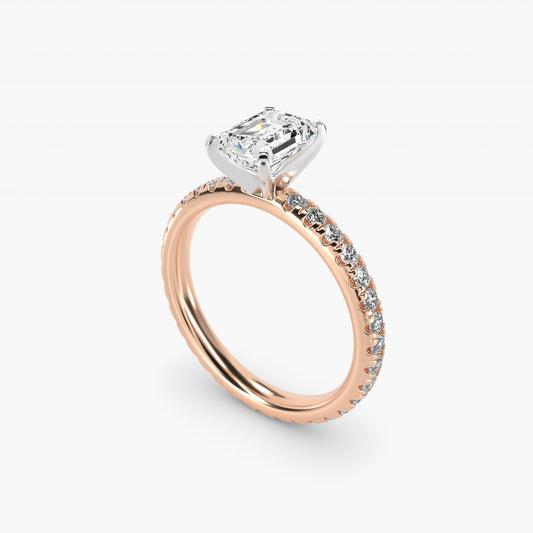 Eternity Diamond Engagement Ring in 18k Rose Gold (3/8 ct. tw.) - Emerald Center