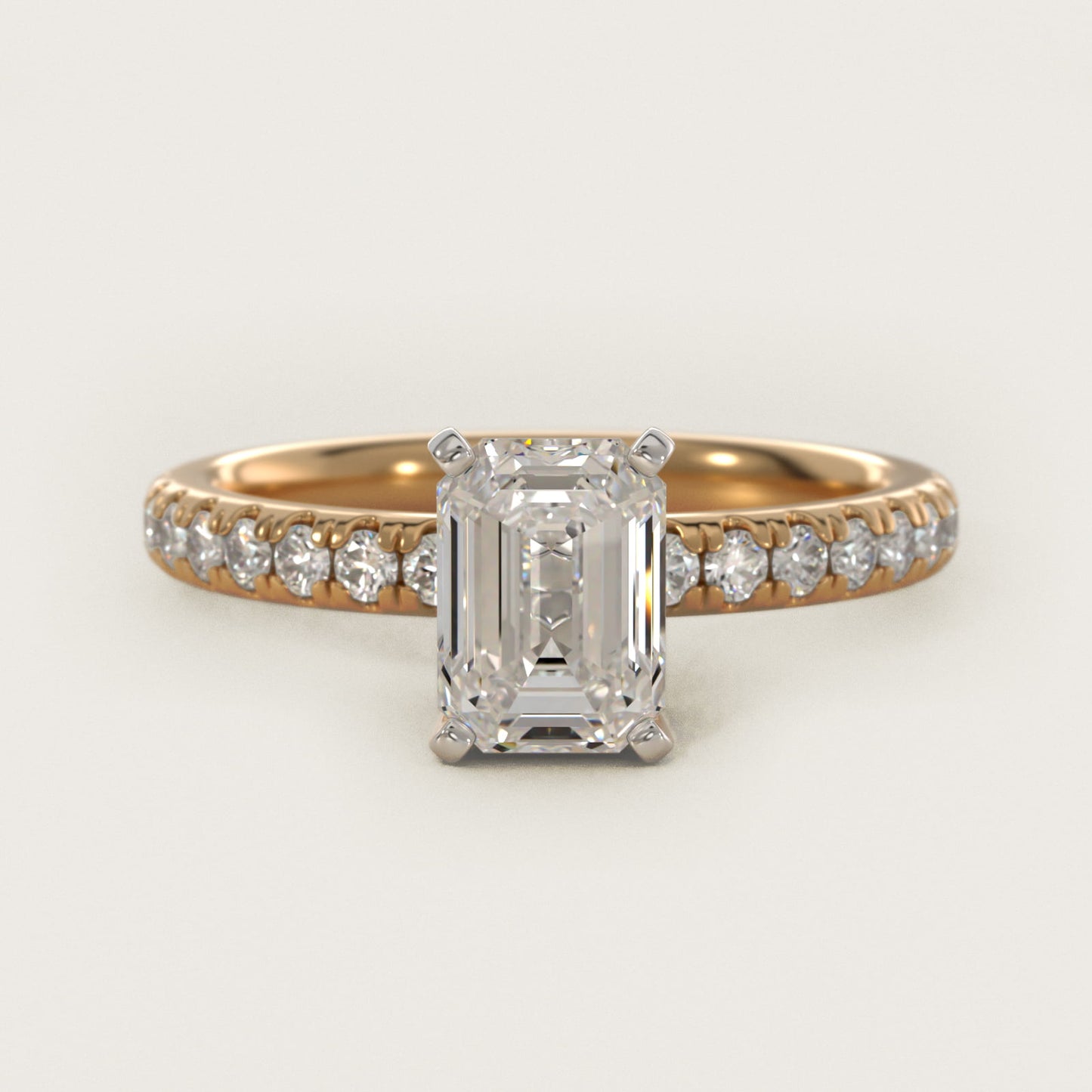 Eternity Diamond Engagement Ring in 18k Yellow Gold (3/8 ct. tw.) - Emerald Center