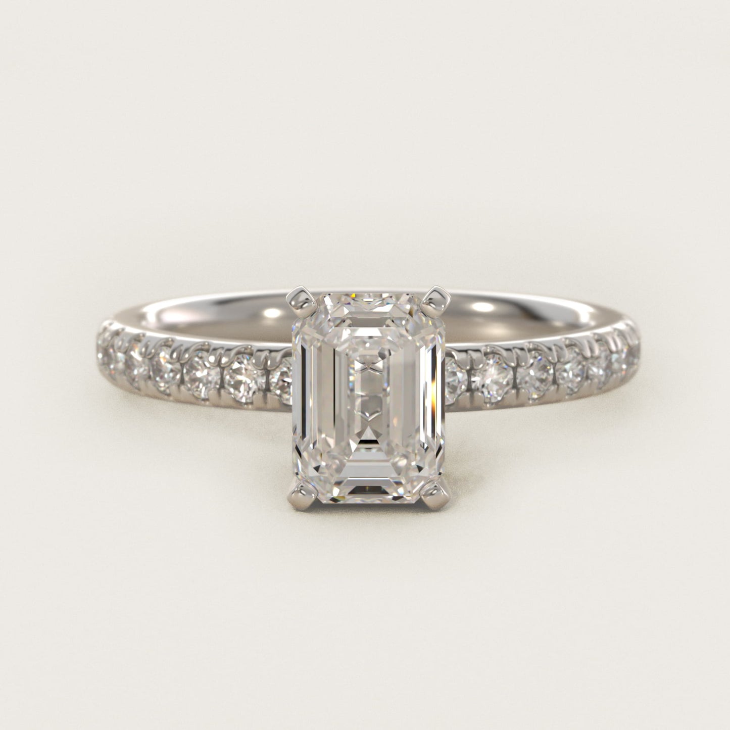 Eternity Diamond Engagement Ring in Platinum (3/8 ct. tw.) - Emerald Center